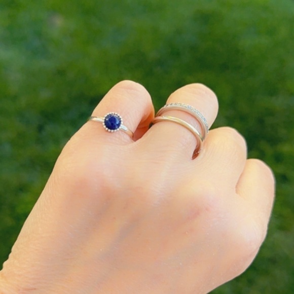 Sterling Silver Dainty Sodalite Ring - Picture 12 of 13